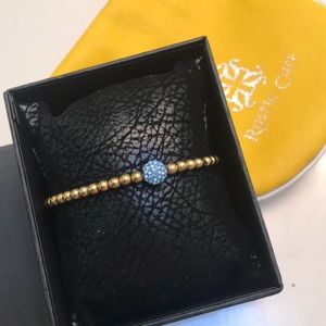 Rustic Cuff Ireland Gold with Light Blue